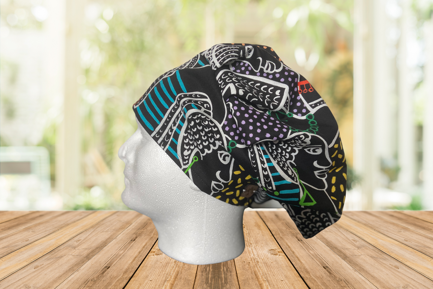 Pumpkin and Fall Flowers Scrub Cap