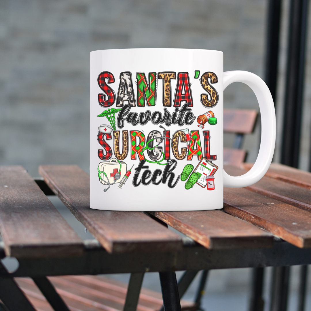 Santa's Favorite Surgical Tech Mug